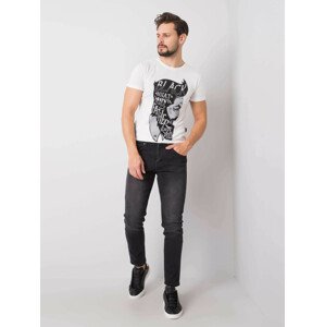 LIWALI Tmavo šedé pánske džínsy XL