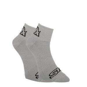 Ponožky Styx členkové šedej s čiernym logom (HK1062) 37-39