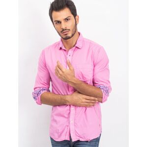 Ružová jednofarebná pánska košeľa 3XL