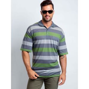 Pánske plus size polo tričko v sivej a zelenej farbe 4XL