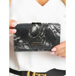 Vzorovaná dámska čierna kožená peňaženka ONE SIZE