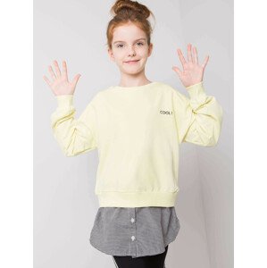 Svetlo žltá mikina pre dievča s tričkom 164