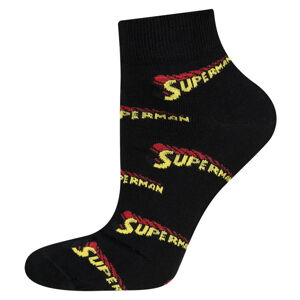 Ponožky SOXO SUPERMAN - Nápis BLACK\RED 40–45