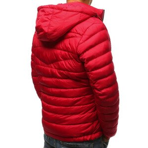 Pánska bunda s kapucňou krátka červená - Červená / L - DSTREET L