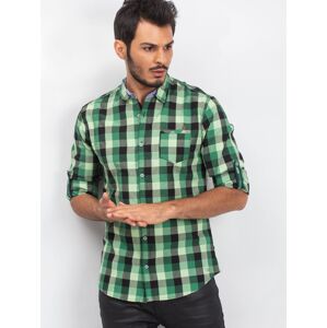 Zelená pánska kockovaná košeľa 3XL