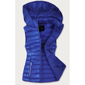 Prešívaná lesklá dámska vesta v Chrpová farbe (7000) niebieski M (38)