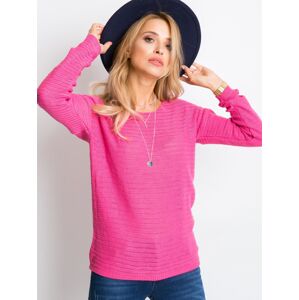 Dámsky pletený sveter 101035 - RUE PARIS tmavo ružová 46