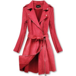 Červený semišový kabát (6004) červená XL (42)
