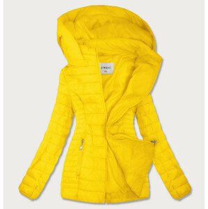 Žltá prešívaná dámska bunda s kapucňou (B0103) žltá 46