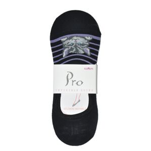 Dámske ponožky baleríny PRO Cotton Women Socks 20420 Silikón 36-40 černo-fialová 36-40