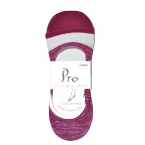 Dámske ponožky baleríny PRO Cotton Women Socks 20417 Silikón 36-40 bílo-maroun 36-40