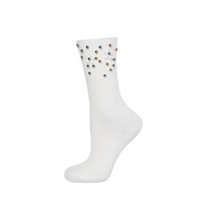 Dámske ponožky s perličkami - SOXO ecri (krém) 37/38