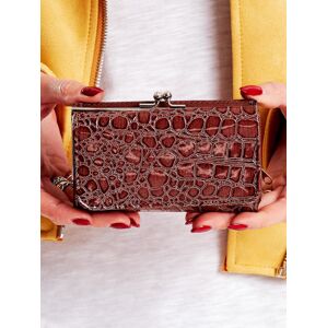 Reliéfne hnedá dámska peňaženka s vonkajším vreckom jedna velikost