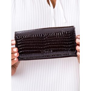 Embosovaná dámska peňaženka z čiernej ekokože jedna veľkosť