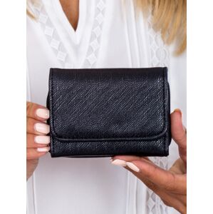 Dámska čierna peňaženka s vreckom na zips jedna velikost