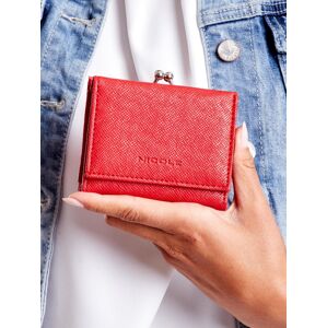Červená dámska peňaženka so zapínaním na patentku jedna veľkosť