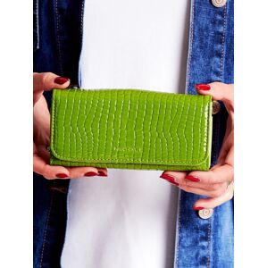 Zelená dámska peňaženka s reliéfnym motívom jedna veľkosť