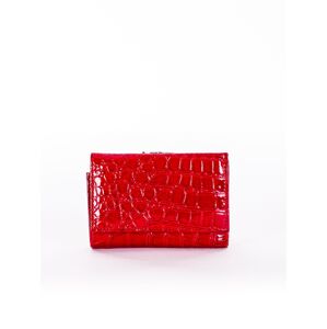 Červená dámska peňaženka s reliéfom krokodílej kože jedna veľkosť