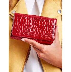 Embosovaná dámska peňaženka z tmavočervenej ekokože jedna veľkosť