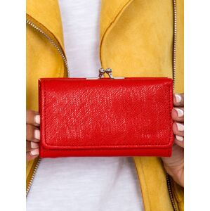 Dámska červená peňaženka s priehradkou na gombík jedna veľkosť