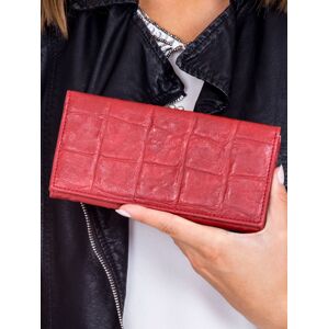 Tmavo červená peňaženka s embosovaným motívom krokodílej kože jedna velikost