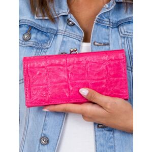 Ružová peňaženka s plastickým vzorom krokodílej kože ONE SIZE