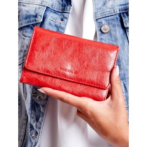 Červená dámska peňaženka z ekologickej kože jedna velikost