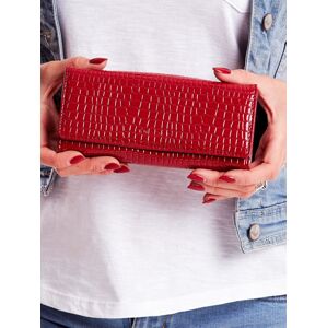 Tmavo červená peňaženka s motívom krokodílej kože jedna velikost