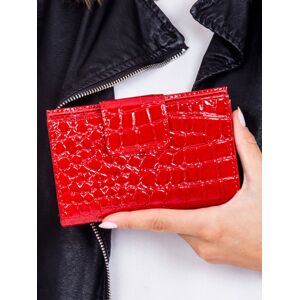 Červená embosovaná dámska peňaženka s chlopňou jedna veľkosť