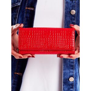 Červená peňaženka so vzorom krokodílej kože ONE SIZE