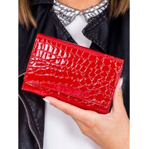 Červená peňaženka s reliéfnym motívom jedna veľkosť