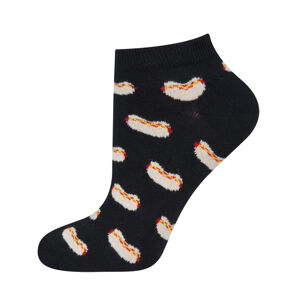Vzorované ponožky GOOD STUFF - Hotdog čierna 40-45