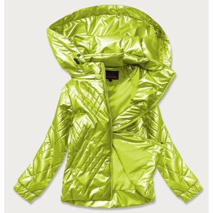 Lesklá dámska bunda v limetkovej farbe (2021-02) limonkowy S (36)
