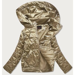 Zlatá metalická dámska bunda s kapucňou (2021-01) złoty S (36)
