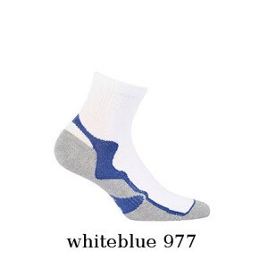 Pánske členkové ponožky Wola W 94.1N4 Ag + bílá/bílá/zelená 42-44