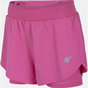 Dámske bežecké kraťasy 4F SKDF010 ružové hot pink solid XXL