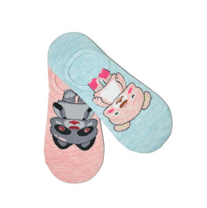 Dámske ponožky baleríny WIK 0144 Medené Yunior Animal A'2 lila-cream 39-41