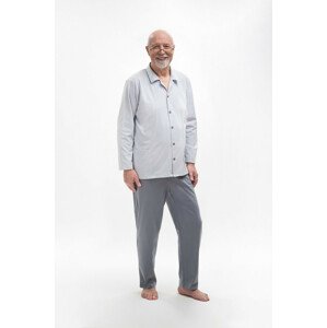 Rozopínanie pánske pyžamo Martel Antoni 403 dl / r 3XL-4XL tmavě modrá/modrá XL