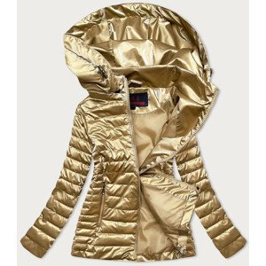 Zlatá dámska bunda s kapucňou (2021-11) złoty XL (42)