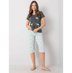 Grafitové dvojdielne pyžamo s potlačou 2XL