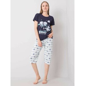 Koralové bavlnené pyžamo s potlačou L