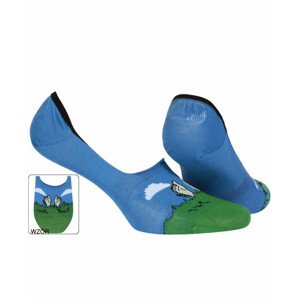Pánske vzorované ponožky so silikónom BLUE 39/42