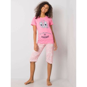 Dámske ružové pyžamo s potlačou M