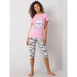 Ružové dámske pyžamo s potlačou XL