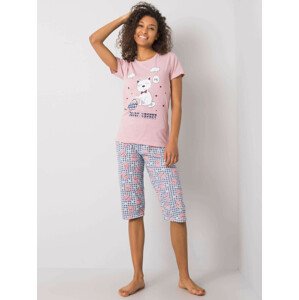 Púdrovo ružové pyžamo s potlačou L