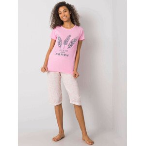 Svetlo ružové pyžamo sa vzormi XL