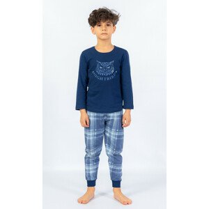 Detské pyžamo dlhé Sova tmavě modrá 11 - 12
