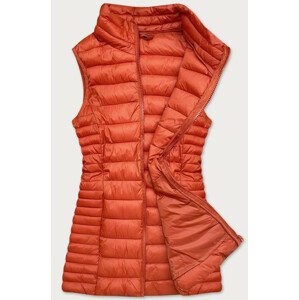 Prešívaná dámska vesta v tehlovej farbe (23038) odcienie pomarańczowego S (36)