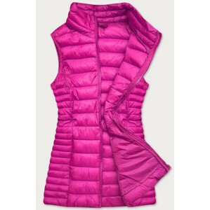 Prešívaná dámska vesta vo fuchsiovej farbe (23038) Růžová XL (42)
