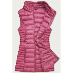Tmavo ružová prešívaná dámska vesta (23038-42) Růžová XL (42)